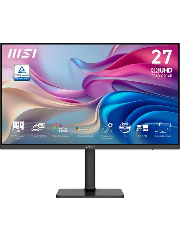 27" MSI Modern MD272UPHG - 3840x2160 (4K) - 60Hz - IPS - 98W USB-C - KVM switch