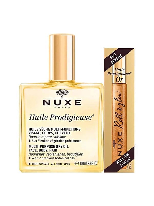 Nuxe Huile Prodigiuese Dry Oil + Roll-on "Gold", 100ml+8ml.