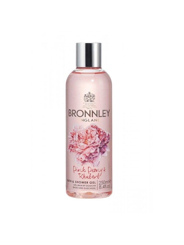 Bronnley Pink Peony & Rhubarb Cleansing Shower Gel, For All Skin Types, 250 ml