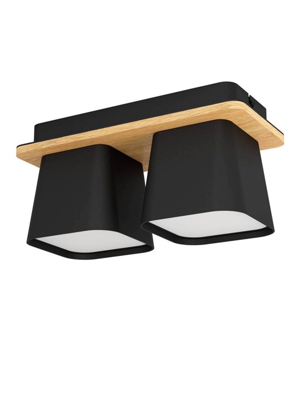 EGLO Stars of Light RUSCIO loftlampe 2L E27 L310 sort/hvid/træ FSC