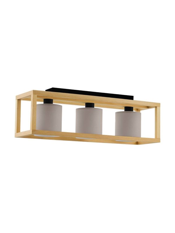 EGLO Stars of Light GRANADOS loftlampe 3L E27 L770 sort/træ/cappuccino FSC