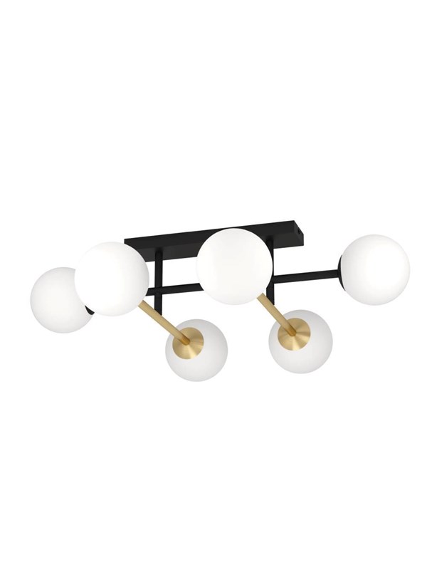 EGLO Stars of Light PAZ loftlampe 6xE14 L775 sort/børstet messing
