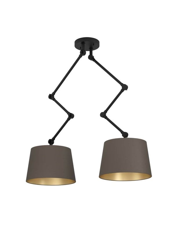 EGLO Stars of Light PISTUNIO pendel 2L E27 sort/cappuccino/messing