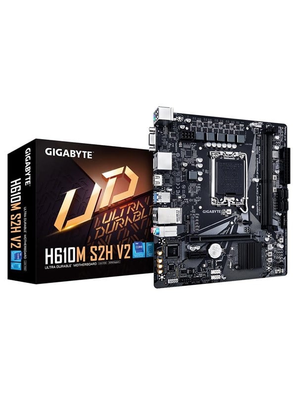 Gigabyte H610M S2H V2 bundkort - LGA1700, DDR5 op til 5.600 MHz, M.2, GbE LAN, USB 3.2 Gen 1