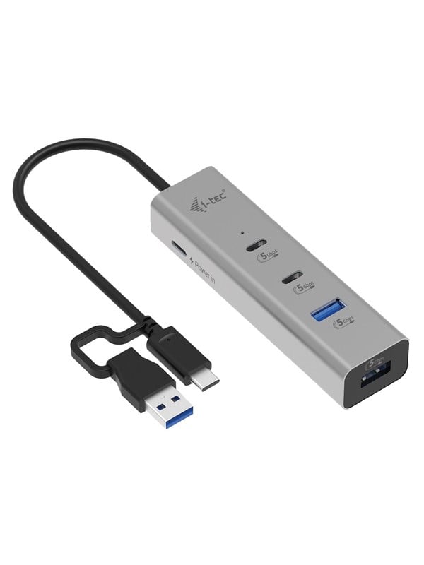 I-Tec Universal Charging Metal HUB 2xUSB-C + 2x USB-A Port + Power Delivery 85W USB hub - 4 ports - Sølv