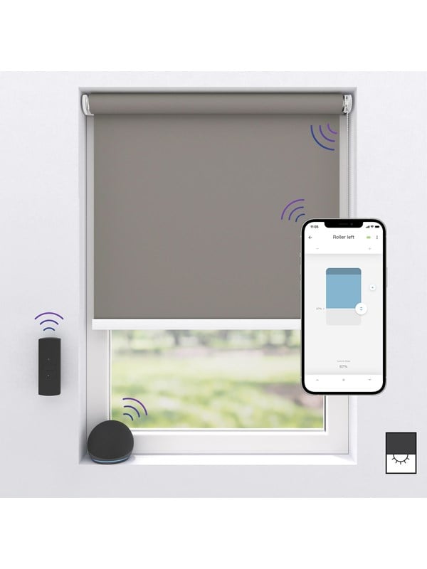 MotionBlinds Wireless Electric Black-Out Rollerblind 120x190cm - Grey - DKK 799 - Spar 27%