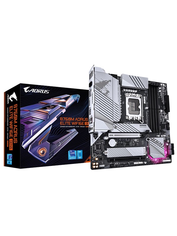 GIGABYTE B760M AORUS ELITE WIFI6E GEN5 Bundkort - Intel B760 - Intel LGA1700 - DDR5 RAM - Micro-ATX billede