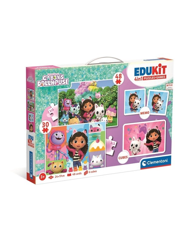 Clementoni Gabby's Dollhouse Edukit 4in1 Puzzles and Games 3D Puslespil