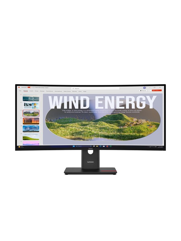 34" Lenovo ThinkVision T34WD-40 - 3440x1440 (UWQHD) - 120Hz - VA - 100W USB-C billede