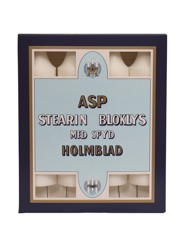 Asp-Holmblad Advents bloklys White med spyd