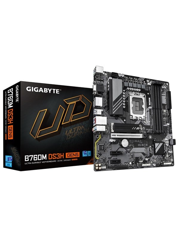 GIGABYTE B760M DS3H GEN5 Bundkort - Intel B760 - Intel LGA1700 - DDR5 RAM - Micro-ATX