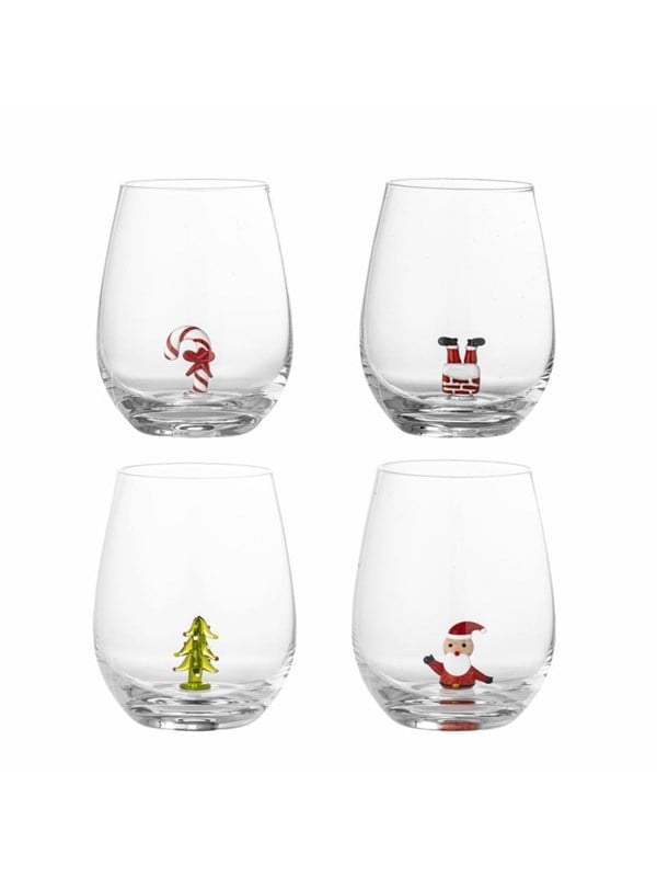 Bloomingville - Misa Drikkeglas, Multipak, Klar, Glas, D9xH12 cm, Set of 4
