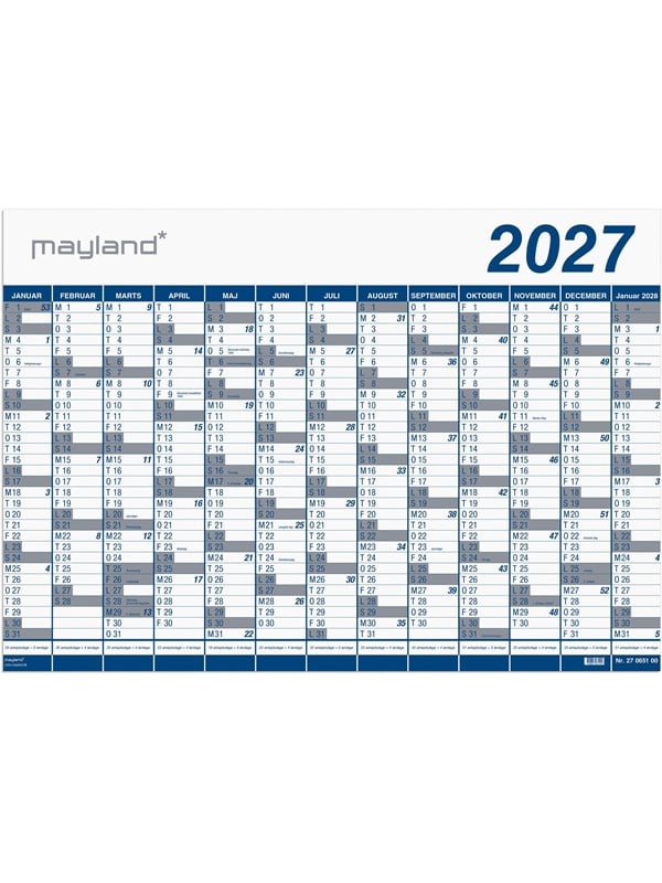 Mayland Kæmpekalender 1×13 mdr. PP-plast rør 2027