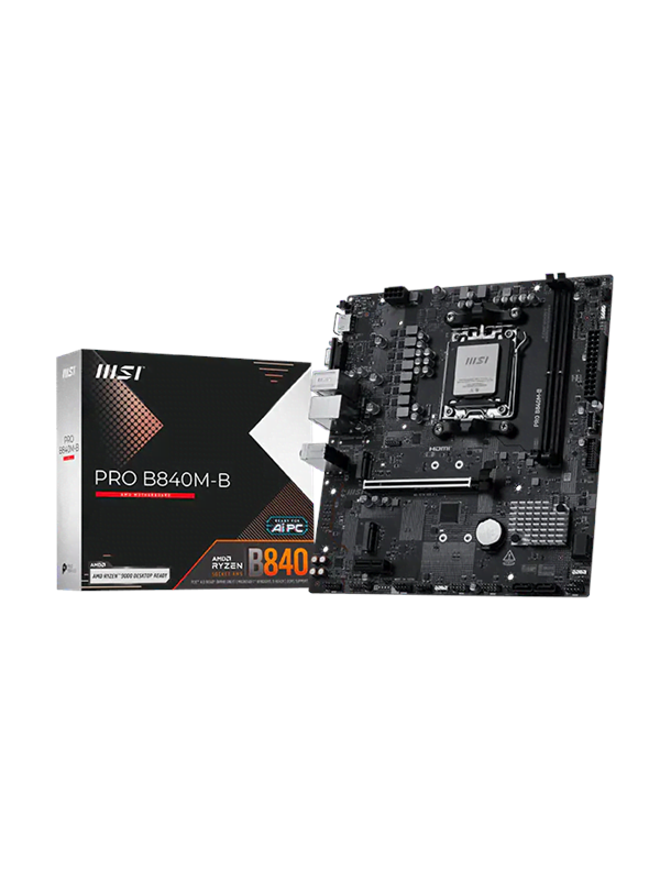 MSI PRO B840M-B Bundkort - AMD B840 - AMD AM5 - DDR5 RAM - Micro-ATX