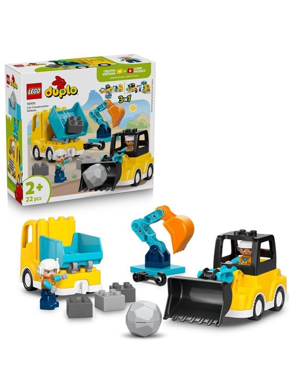 LEGO DUPLO 10475 3-i-1 Entreprenørmaskiner billede