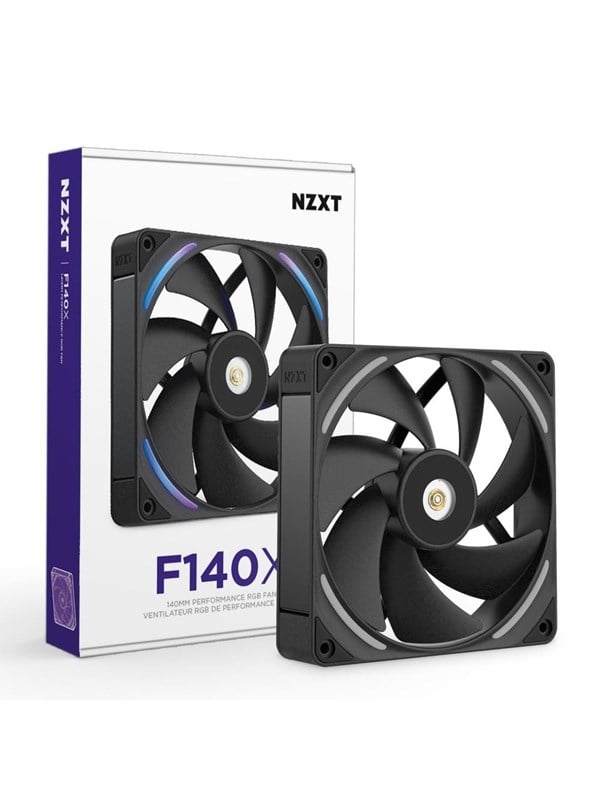 NZXT F140X - Kabinet køler - 140mm - Sort med RGB LED lys - 41 dBA