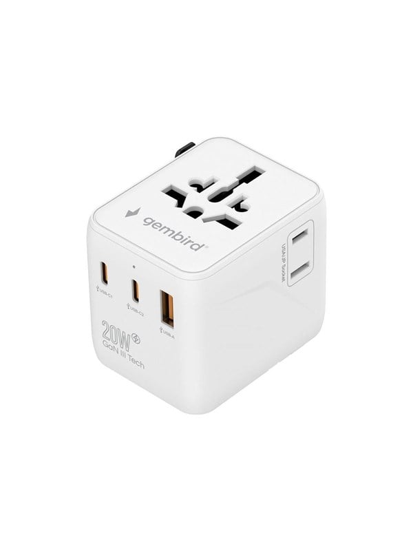 Gembird Universal travel power adapter - 20W billede