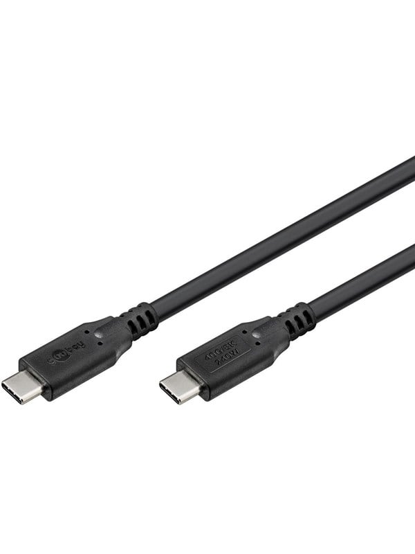 Pro USB-C <-> USB-C - 1.5m - 240 Watt Power Delivery - USB 4.0 / Thunderbolt 4 - Sort billede