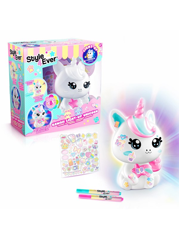 Style 4 Ever DIY Lampe - 13 cm - Kawaii - Light-Up Unicorn