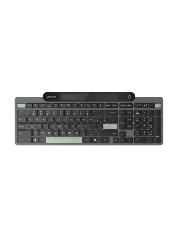 Lenovo - Tastatur - self-charging - trådløs - Bluetooth 5.1 - QWERTY - Nordisk - sort - brun kasse