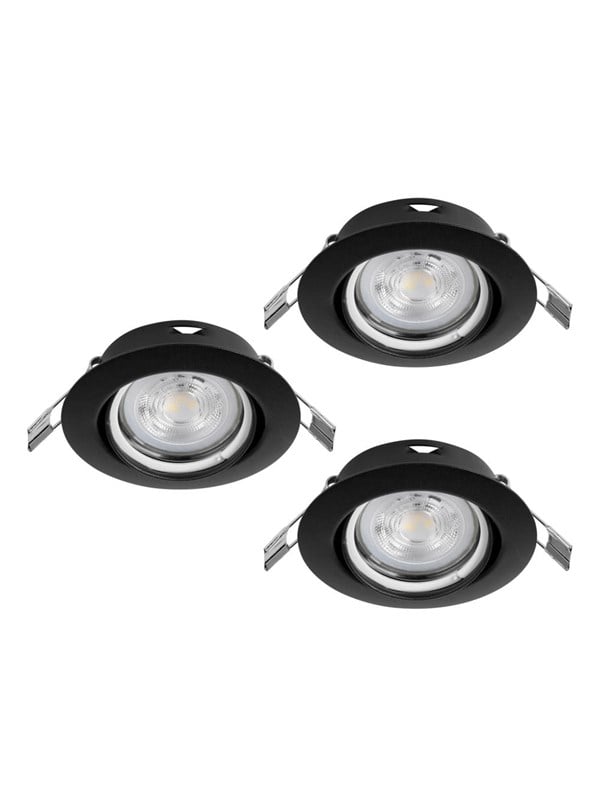 EGLO FAVAZZINA INDBYG. SÆT KIP Ø88 GU10 3X4,9W 3X400LM SORT