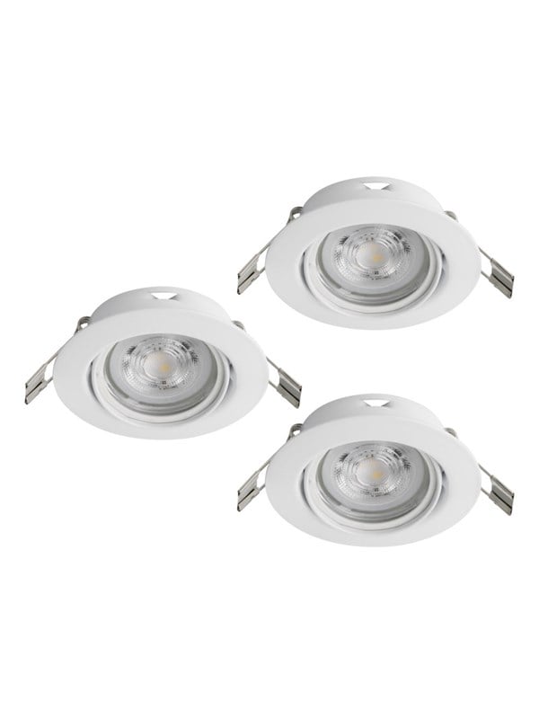 EGLO FAVAZZINA INDBYG. SÆT KIP Ø88 GU10 3X4,9W 3X400LM HVID