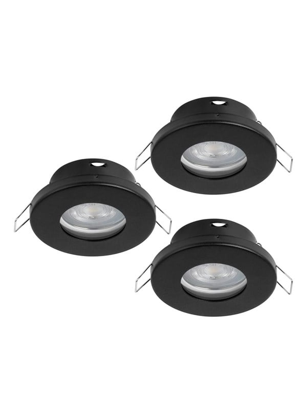 EGLO FAVAZZINA INDBYG. SÆT KIPØ88 GU10 3X4,9W 3X400LM IP44 SORT