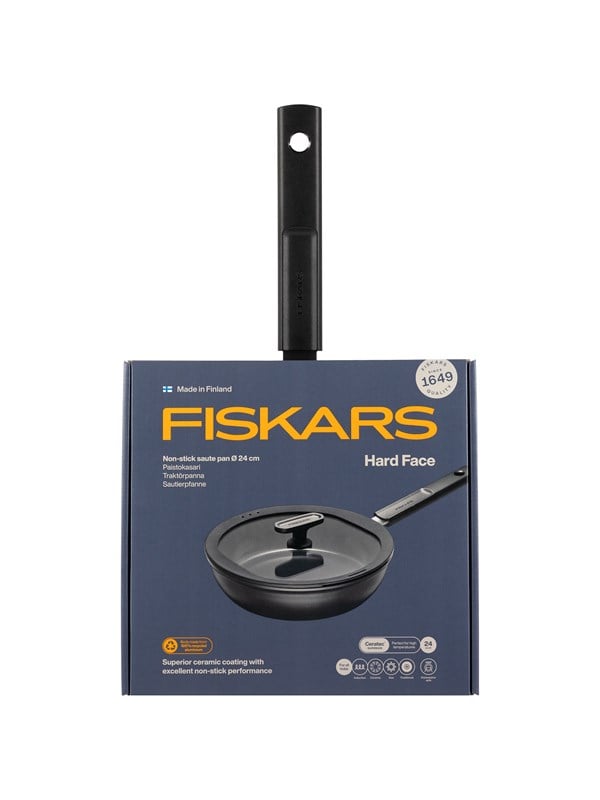 Fiskars - Hard Face - Sauterpande Med Låg - 24 Cm - Induktion