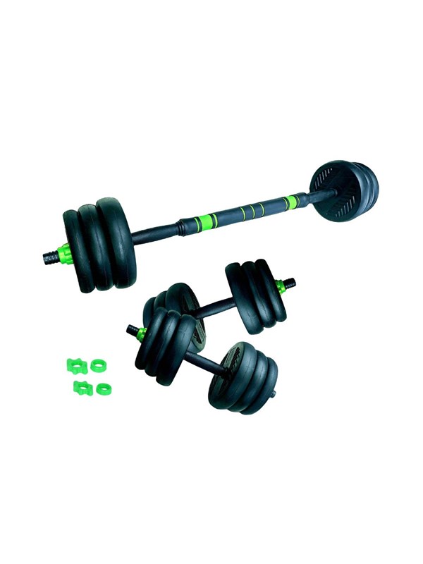 ASG 15 kg. Vægtsæt m. Runde skiver – Sort/Grøn