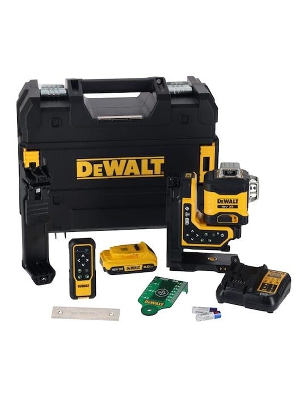 DeWalt DCLE34035D1 Krydslinjelaser - 18V XR, Afstandsbetjening, 2.0Ah, Inkl. TSTAK