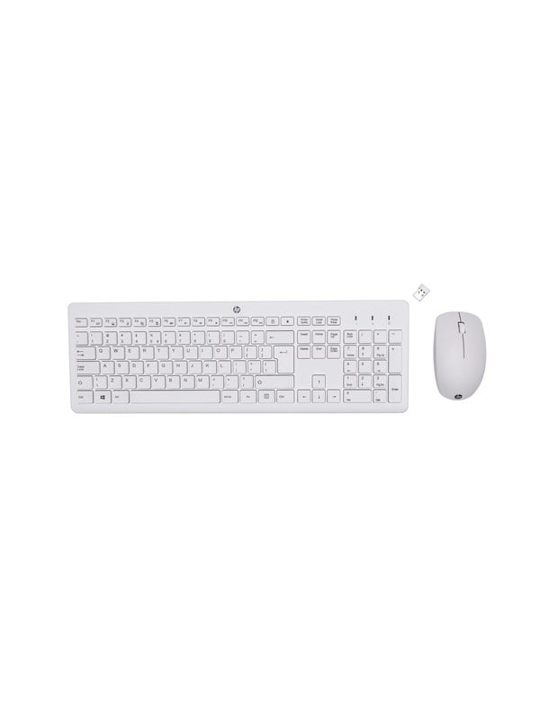 HP 230 Wireless Mouse and Keyboard Combo EU English - Tastatur & Mus sæt - Engelsk - Hvid