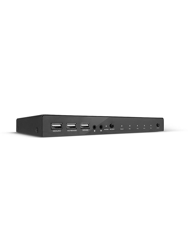 KVM switch HDMI 18G fra LINDY med USB 2.0 og lyd - 4 porte