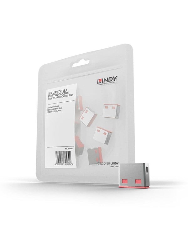 Lindy USB Port Blocker - USB port blokker - rød (pakke med 10)
