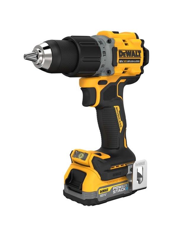 Bore-/skruemaskine DeWALT DCD800E2T-QW 18 V XR børsteløs - 2.000 o/min, 1,28 kg (sort/gul)