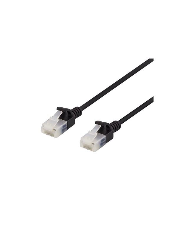 Deltaco patch cable - 1 m - black - Sort - 1m