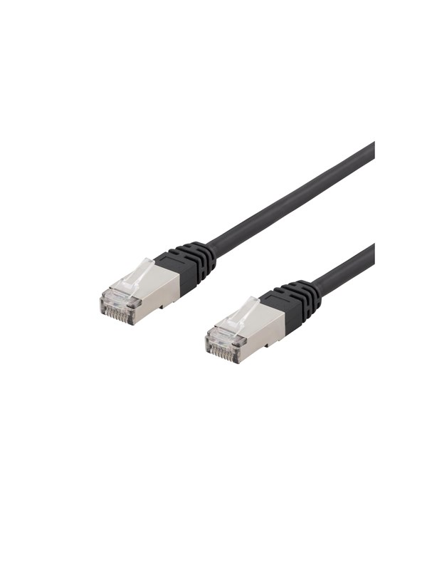 Deltaco patch cable - 1 m - black - Sort - 1m