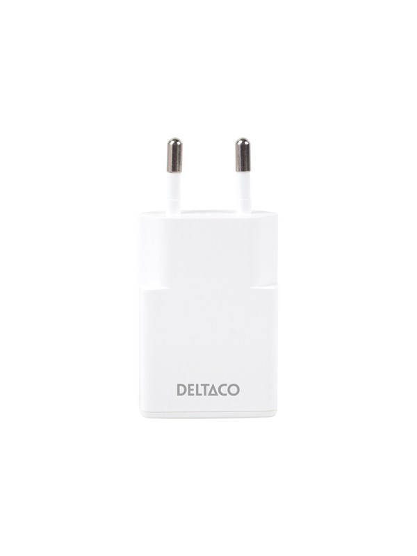 Deltaco Slim USB-C Wall Charger 30 W | 1x USB-C | PPS | Samsung SFC | White billede