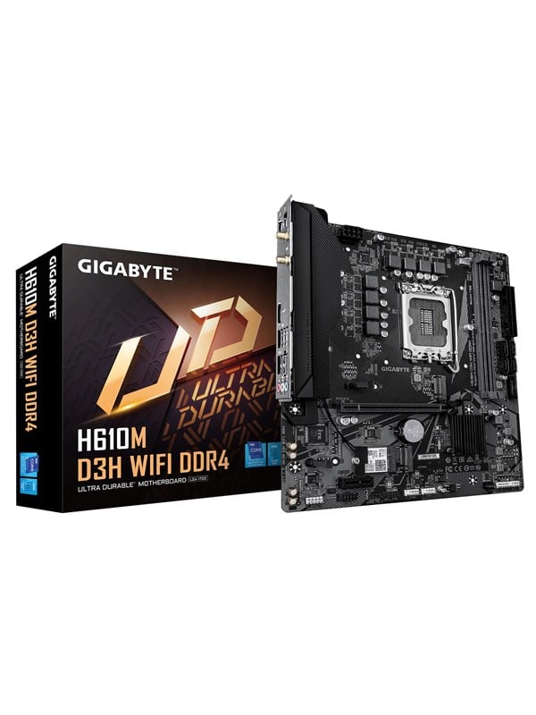 Bundkort Gigabyte H610M D3H WIFI DDR4 - LGA1700, Wi‑Fi 5, M.2