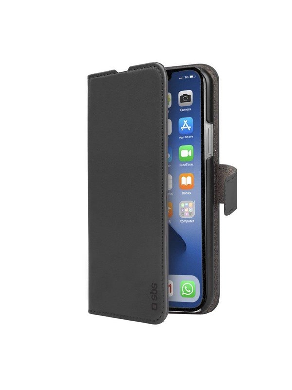 SBS Book Wallet Case med standerfunktion til iPhone 13 Pro - Sort