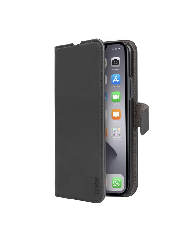SBS TEBKWALIP1361K, Tegnebogsetui, Apple, iPhone 13, 15,5 cm (6.1), Sort