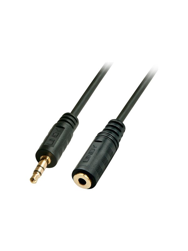 Lindy Premium - Forlængerkabel til audio - mini-phone stereo 3.5 mm han til mini-phone stereo 3.5 mm hun - 5 m - afskærmet - sort - formet