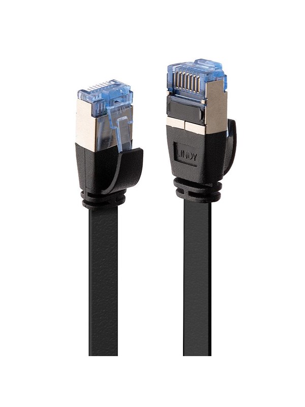 Lindy Cat 6A U/FTP Flat Network Cable - 10m - Sort - 10m