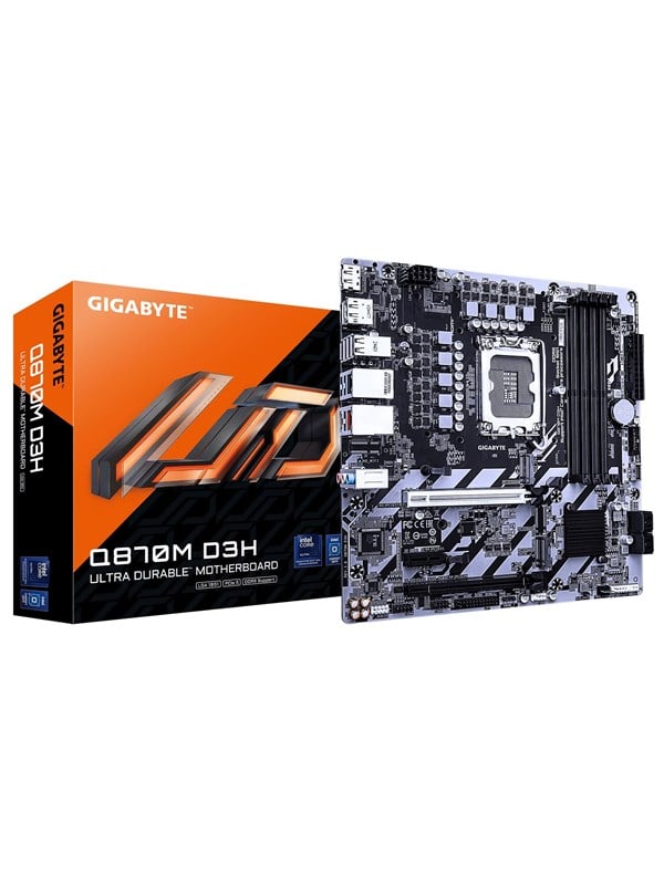 Gigabyte Q870M D3H bundkort til Intel Core Ultra Series 2