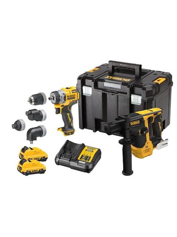 Bore-/skruemaskinesæt DeWALT DCK2101L2T-QW - batteridrevet, sort/gul