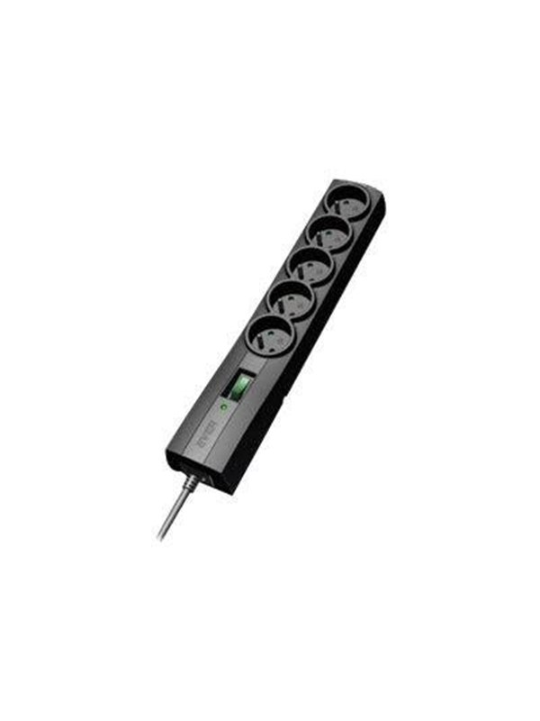 EVER CLASSIC - Overspændingsbeskytter - AC 250 V - 2500 Watt - udgangsstik: 5 - 1,5 m ledning - sort
