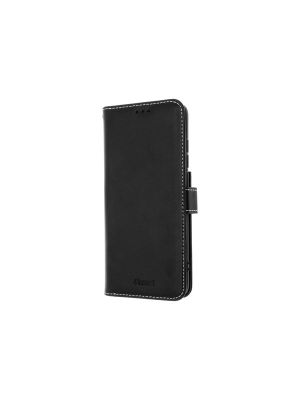 Insmat Exclusive - Flipomslag til mobiltelefon - ægte læder, karton+papir+aluminiumsfolie, termoplastisk polyuretan (TPU), bomuldssyninger - for Motorola Edge 70