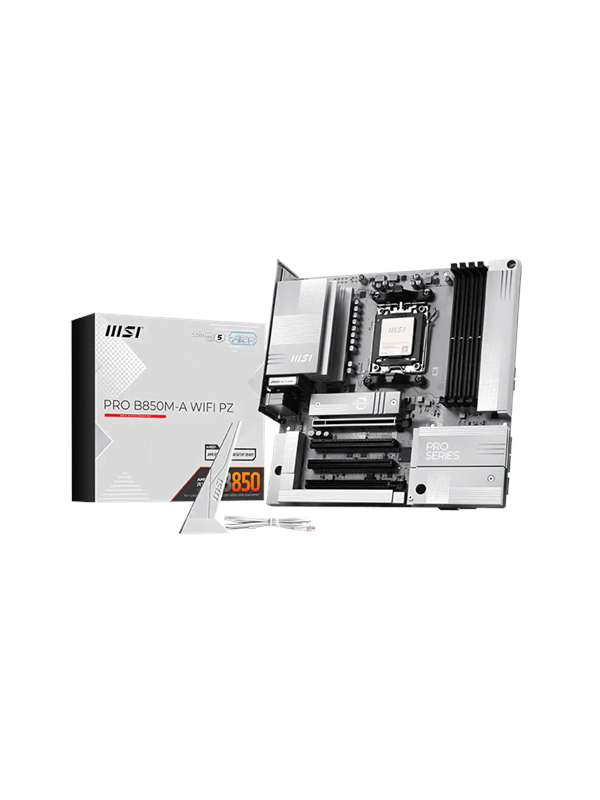 MSI PRO B850M-A WIFI PZ Bundkort – AMD B850 – AMD AM5 – DDR5 RAM – Micro-ATX (Project Zero)
