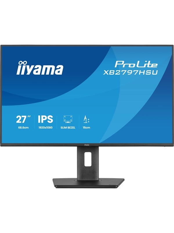 iiyama ProLite XB2797HSU-B1 - LED-skærm - 27 - 1920 x 1080 Full HD (1080p) @ 120 Hz - IPS - 350 cd/m² - 1500:1 - 4 ms - HDMI, DisplayPort - højtalere - sort, mat