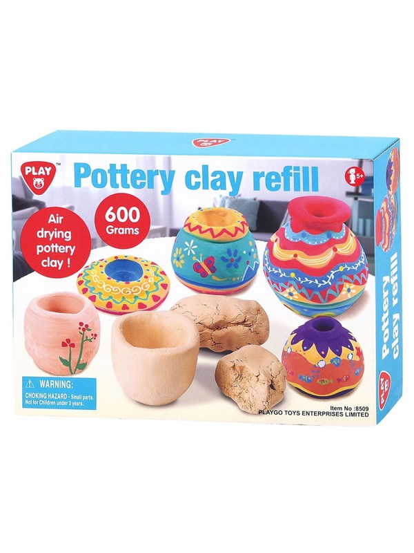 Playgo Refill Ler til Keramik (Selvhærdende) - 600g, 5+år