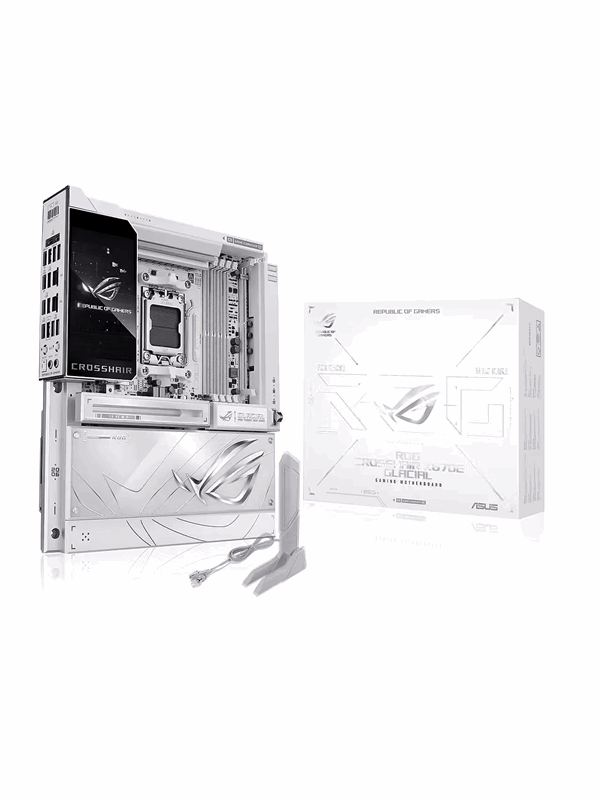 ASUS ROG CROSSHAIR X870E GLACIAL Bundkort - AMD X870E - AMD AM5 - DDR5 RAM - Extended ATX billede